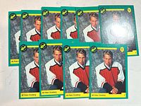 All ten Peter Forsberg rookie cards fanned out