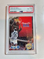 Front of PSA-slabbed 1992 Skybox #382 Shaquille O'Neal card