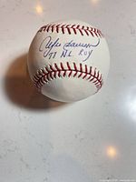 Signature side showing Andre Dawson autograph and inscription