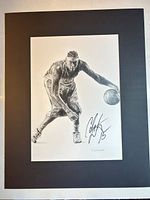 Full view of matted Carmelo Anthony signed print