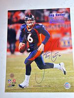 Full view of signed Jay Cutler limited edition photo