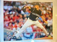 Full view of signed 16x20 Jeff Francis action photo