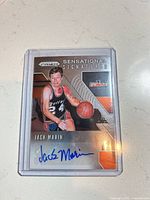 Front view of Jack Marin autographed Panini Prizm card in holder