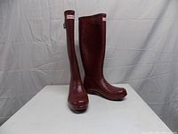 Full view of both boots upright showing height, color, texture and logo