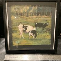 Framed artwork front view with ruler for scale