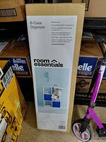 Front of boxed Room Essentials 6-Cube Organizer