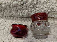 Pair showing overall size and design of both glass pieces