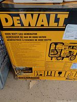 DeWalt 8000 W gas generator box front view