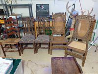 Group shot of all five chairs side by side