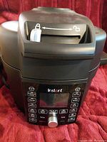 Front view of Instant Pot showing lid and control panel