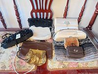 Group shot of all eight purses and coin purses