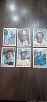 Fronts of six 1978 Topps Montreal Expos cards laid out on table