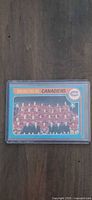 Front of 1979 OPC Canadiens team card in protective sleeve