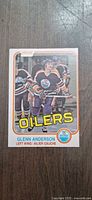 Front of O-Pee-Chee Glenn Anderson rookie card showing player image and team name