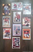 All 10 Patrick Roy cards laid out on table