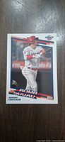 Front of Shohei Ohtani Bomb Squad Topps card