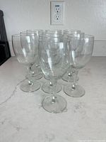 Front view of all 10 glasses arranged in two rows