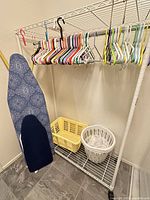 Rack, hangers, baskets, ironing boards overview