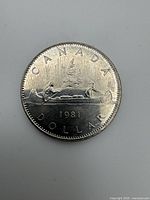 Reverse of 1981 Canadian one-dollar coin
