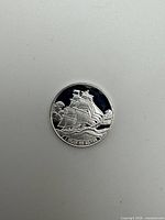 Obverse of 1 g Canadian silver bullion coin showing sailing ship and weight purity inscription