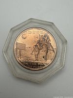 Reverse with lunar module, astronauts, quote, and date