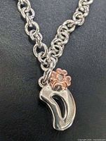 Close-up of charm and chain links