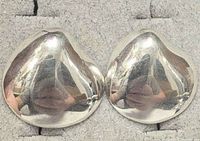 front view of both silver earrings on display pad