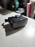 Front view of Destek VR headset showing closed front cover