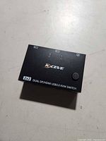 Top view showing logo, model and push-button