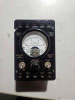 Front view showing Weston Model 697 meter face, terminals and controls