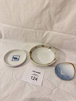 All three porcelain dishes front view