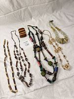 Group shot of all six jewellery pieces laid out