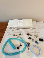 overview of all jewellery pieces on paper