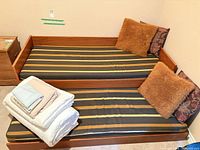 Daybed frame with both mattresses shown, trundle extended
