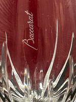 Close-up of Baccarat etched signature on bowl