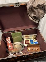 Overall view of open chest and contents