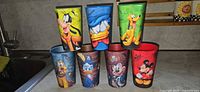 All seven Disney 3D cups displayed together