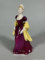 Front view of Royal Doulton 'Loretta' figurine showing full gown and shawl