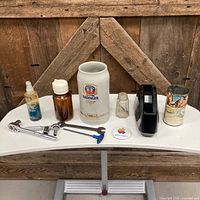 Group shot showing all miscellaneous items on table