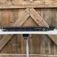 Front view of Sabine RT-1600 tuner showing LED display and controls