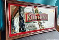 Front view of Kilkenny mirrored sign showing entire design and frame