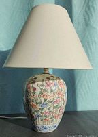 Full lamp front view with shade