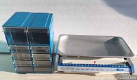 Front view of scale and organizer side by side