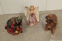 Group shot of all three ceramic nativity figurines