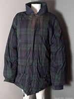 Front view of Nautica plaid winter coat
