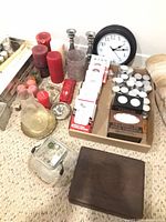 overview of all items on carpeted floor