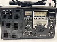 Front view of Panasonic RF-2200 showing speaker, controls and dial