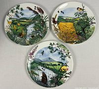 Group shot of all three Wedgwood Country Panorama plates