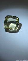 Front view of cushion-cut lemon citrine showing shape and color