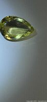 Pear cut lemon citrine showing table and pavilion facets